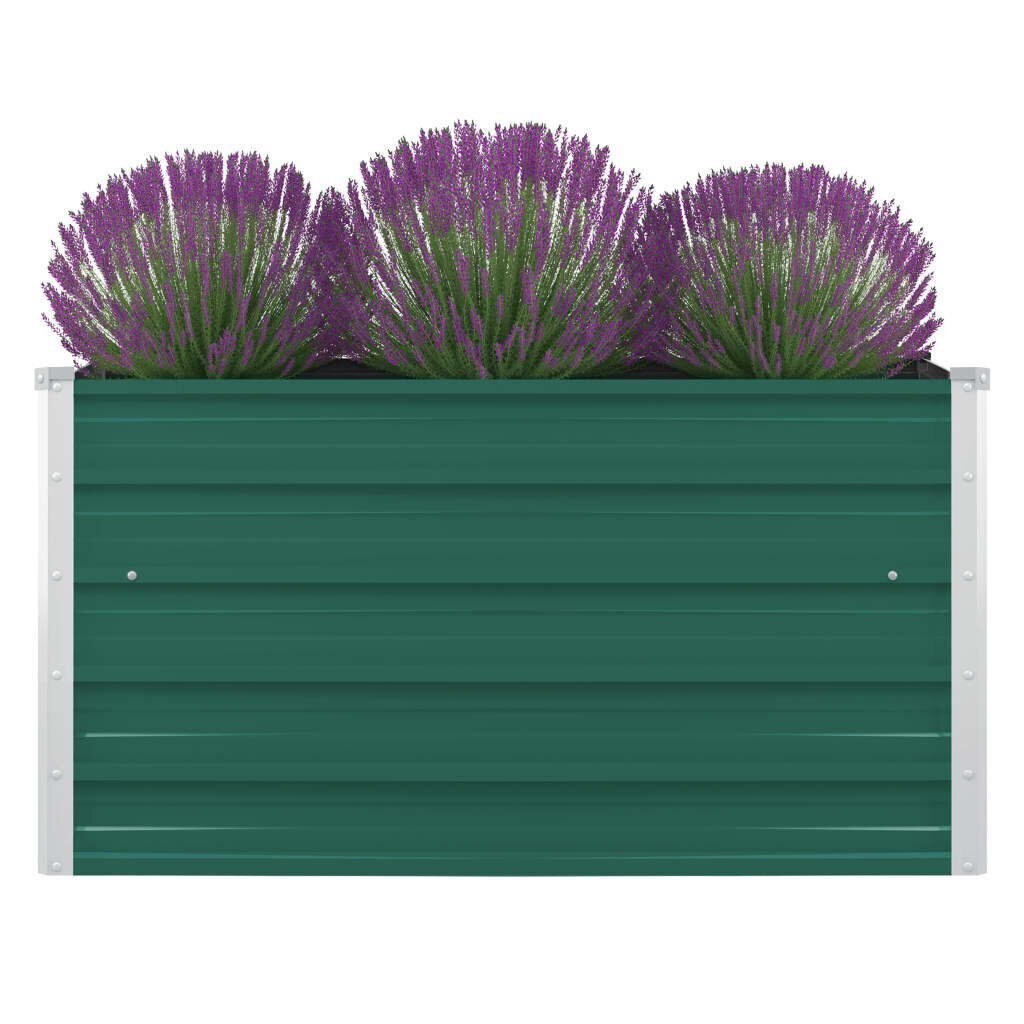 vidaXL kõrge peenrakast 100 x 100 x 45 cm, tsingitud teras, roheline цена и информация | Dekoratiivsed lillepotid | kaup24.ee