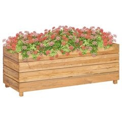 vidaXL taimelava 100 x 40 x 38 cm, taastöödeldud tiikpuu ja teras hind ja info | Lillekastid | kaup24.ee