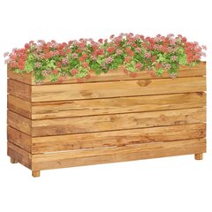 vidaXL taimelava 100 x 40 x 55 cm, taastöödeldud tiikpuu ja teras цена и информация | Ящики для цветов | kaup24.ee