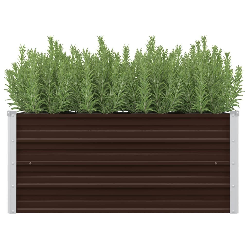 vidaXL aia taimelava pruun 100 x 40 x 45 cm tsingitud teras hind ja info | Lillekastid | kaup24.ee