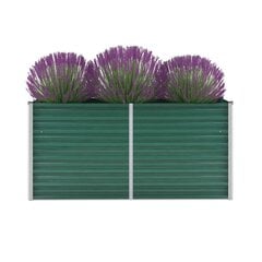vidaXL taimelava, tsingitud teras, 160 x 40 x 77 cm, roheline цена и информация | Ящики для цветов | kaup24.ee