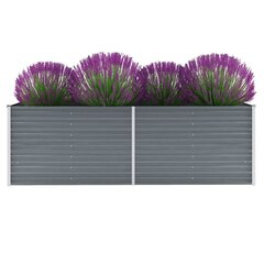 vidaXL taimelava, tsingitud teras, 240 x 80 x 77 cm, hall hind ja info | Lillekastid | kaup24.ee