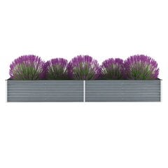 vidaXL taimelava, tsingitud teras, 320 x 80 x 45 cm, hall hind ja info | Lillekastid | kaup24.ee