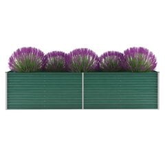 vidaXL taimelava, tsingitud teras, 320 x 80 x 77 cm, roheline цена и информация | Ящики для цветов | kaup24.ee