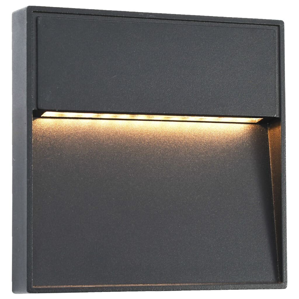vidaXL LED-seinavalgustid õue 2 tk, 3 W mustad, kandilised hind ja info | Aia- ja õuevalgustid | kaup24.ee