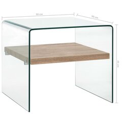 vidaXL kohvilaud läbipaistev 50 x 50 x 45 cm karastatud klaas hind ja info | Diivanilauad | kaup24.ee