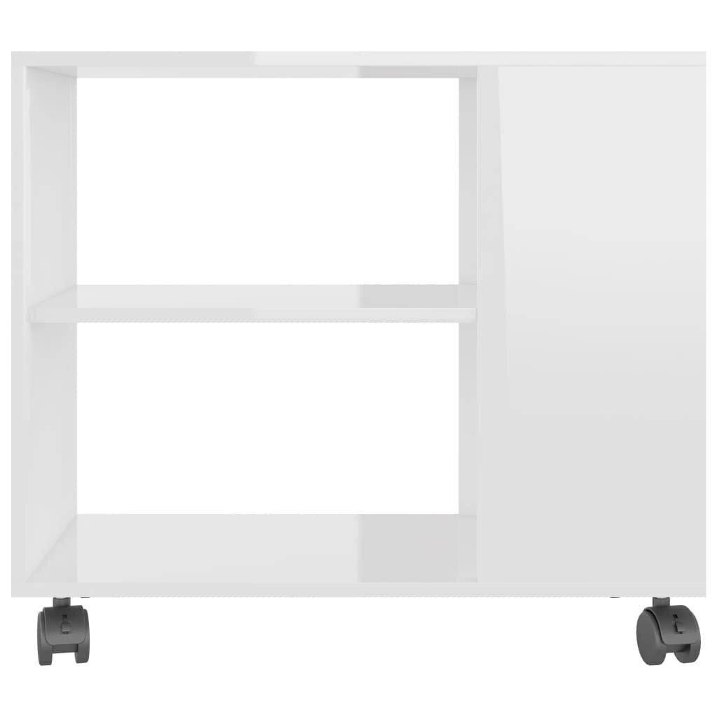 vidaXL lisalaud, kõrgläikega, valge, 70 x 35 x 55 cm puitlaastplaat hind ja info | Diivanilauad | kaup24.ee