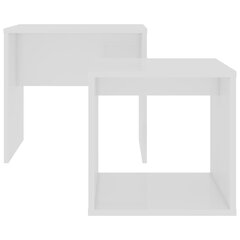 vidaXL kohvilaudade komplekt, valge, 48 x 30 x 45 cm puitlaastplaat hind ja info | Diivanilauad | kaup24.ee