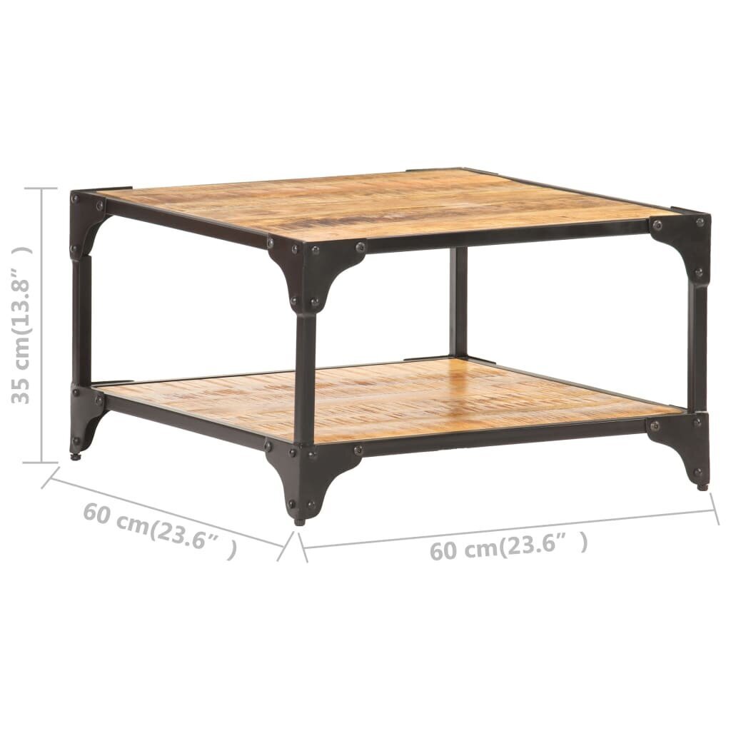 vidaXL kohvilaud, 60 x 60 x 35 cm, tugevast mangopuidust hind ja info | Diivanilauad | kaup24.ee