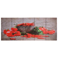 vidaXL seinamaalikomplekt lõuendil, paprika, värviline, 200 x 80 cm hind ja info | Seinapildid | kaup24.ee