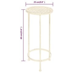 vidaXL taimealus, 3 tk, vanaaegses stiilis, metall, antiikvalge цена и информация | Подставки для цветов, держатели для вазонов | kaup24.ee