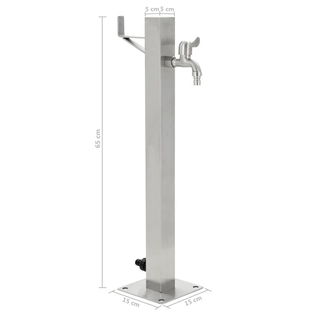 vidaXL veekraan aeda, roostevaba teras, kandiline, 65 cm hind ja info | Kastekannud, voolikud, niisutus | kaup24.ee