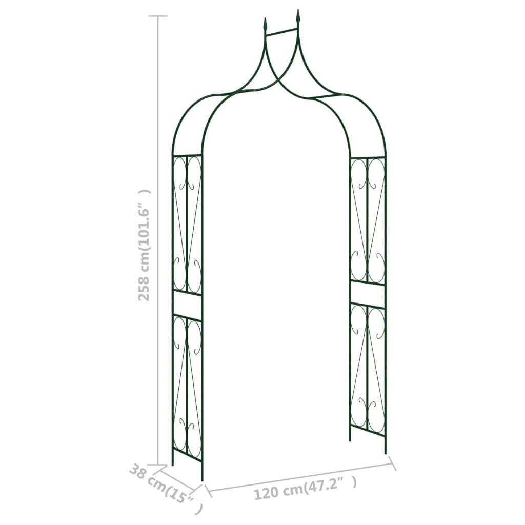 vidaXL aiakaar, must, 120 x 38 x 258 cm, raud hind ja info | Dekoratsioonid | kaup24.ee