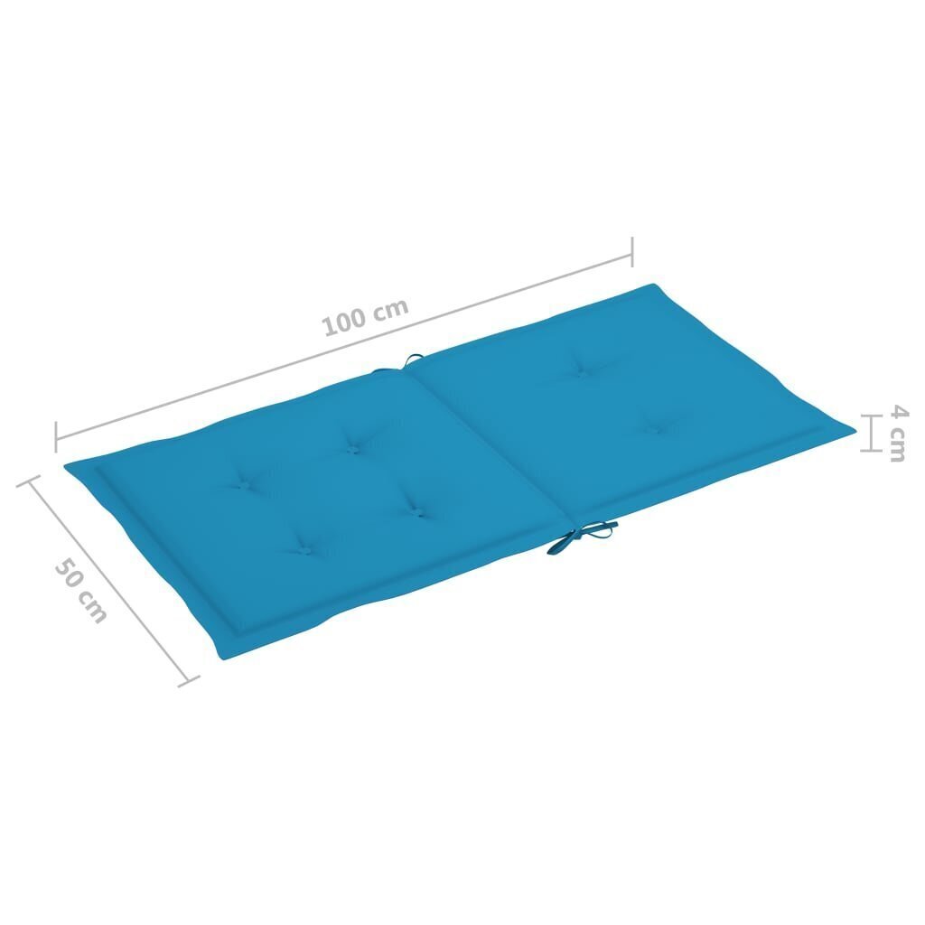 vidaXL aiatooli istmepadjad 2 tk sinine 100 x 50 x 3 cm hind ja info | Dekoratiivpadjad ja padjakatted | kaup24.ee