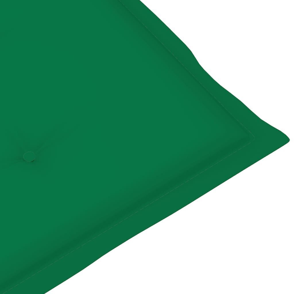 vidaXL aiatooli istmepadjad 2 tk roheline 100 x 50 x 3 cm hind ja info | Dekoratiivpadjad ja padjakatted | kaup24.ee