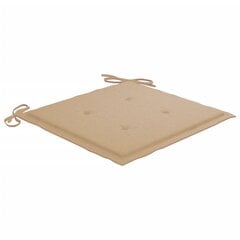 vidaXL aiatooli istmepadjad 4 tk beež 40 x 40 x 3 cm цена и информация | Декоративные подушки и наволочки | kaup24.ee