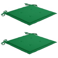vidaXL aiatooli istmepadjad 2 tk roheline 50 x 50 x 3 cm hind ja info | Dekoratiivpadjad ja padjakatted | kaup24.ee