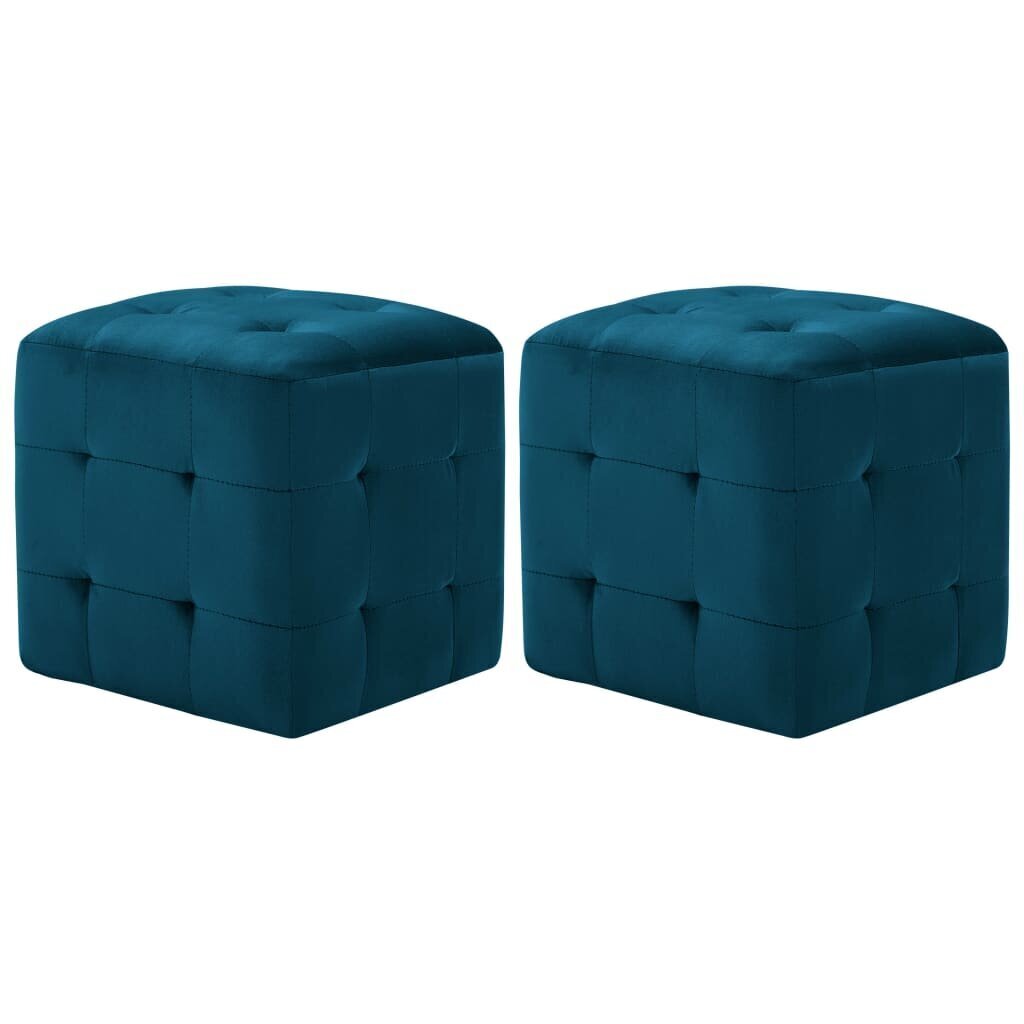 vidaXL tumba 2 tk, sinine, 30 x 30 x 30 cm, sametkangas hind ja info | Kott-toolid, tumbad, järid | kaup24.ee