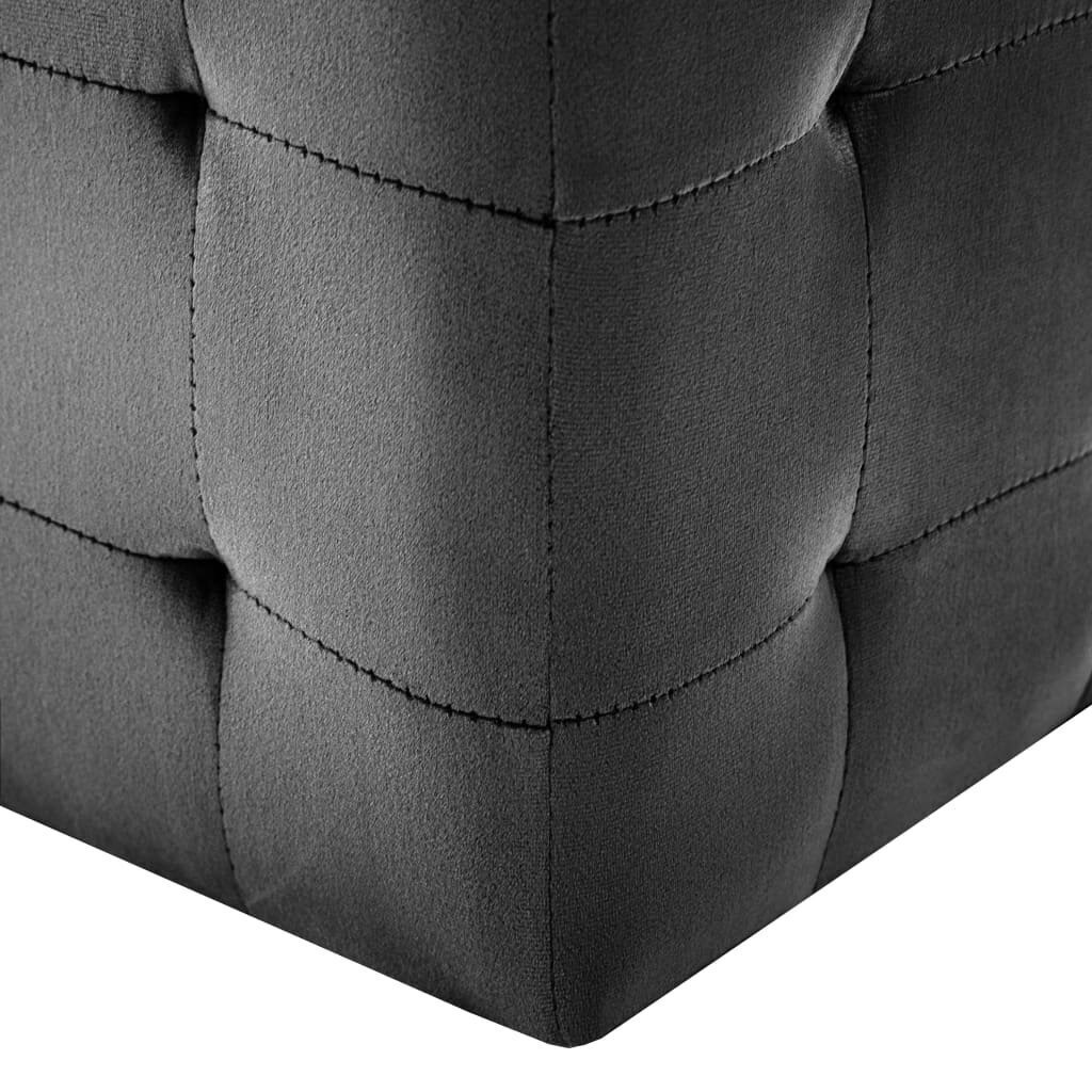 vidaXL tumba 2 tk, must, 30 x 30 x 30 cm, sametkangas hind ja info | Kott-toolid, tumbad, järid | kaup24.ee