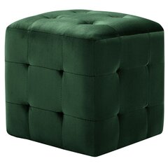 vidaXL tumba 2 tk, roheline, 30 x 30 x 30 cm, sametkangas hind ja info | Kott-toolid, tumbad, järid | kaup24.ee