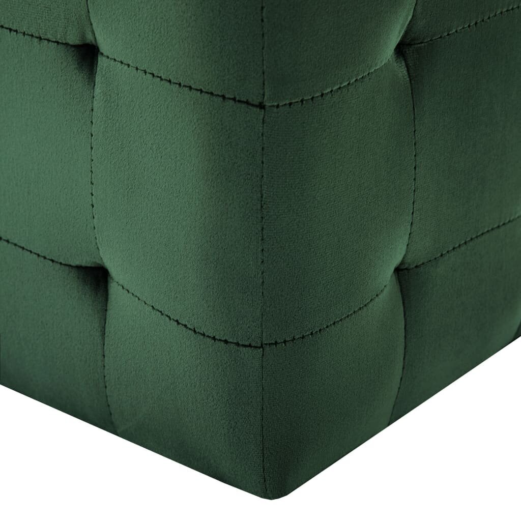 vidaXL tumba 2 tk, roheline, 30 x 30 x 30 cm, sametkangas hind ja info | Kott-toolid, tumbad, järid | kaup24.ee