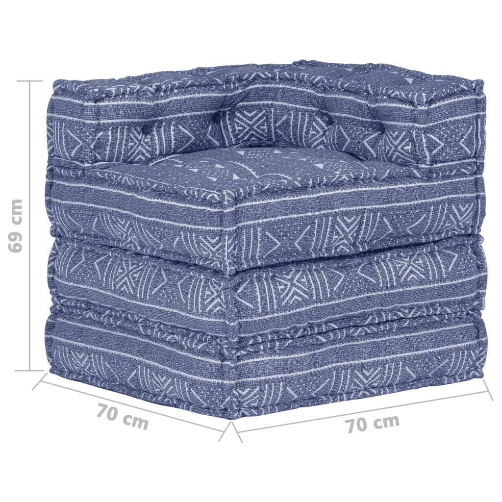 vidaXL modulaarne tumba, indigo, kangas hind ja info | Kott-toolid, tumbad, järid | kaup24.ee