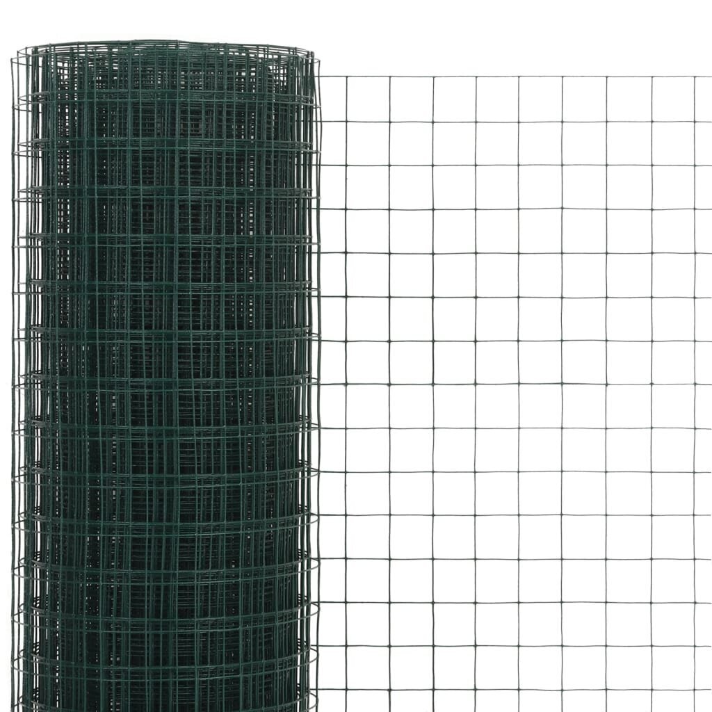 vidaXL kanade traataed, teras PVC kattega, 10 x 1,5 m, roheline цена и информация | Aiad ja tarvikud | kaup24.ee
