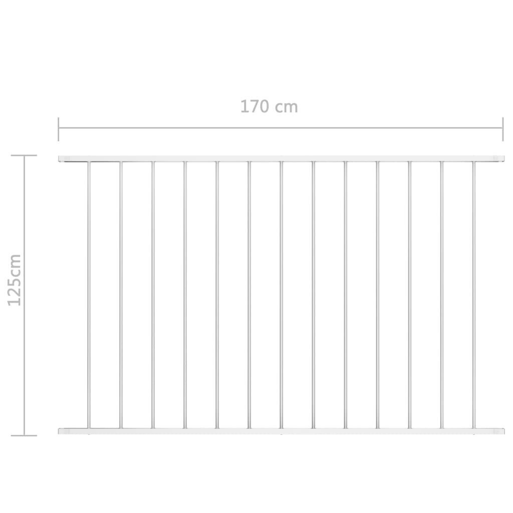 vidaXL aiapaneel, pulbervärvitud teras 1,7 x 1,25 m valge hind ja info | Aiad ja tarvikud | kaup24.ee