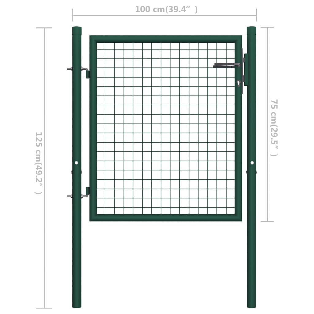 vidaXL aiavärav, teras, 100 x 75 cm, roheline цена и информация | Aiad ja tarvikud | kaup24.ee