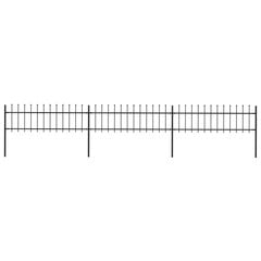 vidaXL terava otsaga aed,terasest, 5,1 x 0,6 m, must hind ja info | Aiad ja tarvikud | kaup24.ee