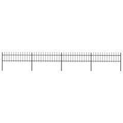 vidaXL terava otsaga aed, terasest, 6,8 x 0,6 m, must hind ja info | Aiad ja tarvikud | kaup24.ee