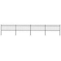 vidaXL terava otsaga aed, terasest, 6,8 x 0,8 m, must hind ja info | Aiad ja tarvikud | kaup24.ee