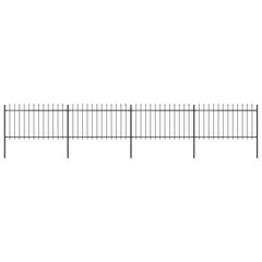 vidaXL terava otsaga aed, terasest, 6,8 x 1 m, must hind ja info | Aiad ja tarvikud | kaup24.ee