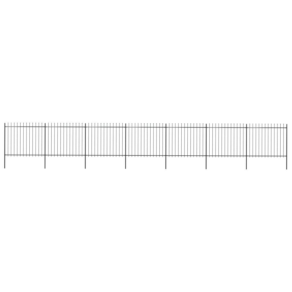 vidaXL terava otsaga aed, terasest, 11,9 x 1,5 m, must цена и информация | Aiad ja tarvikud | kaup24.ee