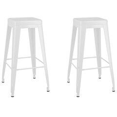 vidaXL baaritoolid virnastatavad, 2 tk, valge, metall hind ja info | Söögilaua toolid, köögitoolid | kaup24.ee