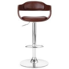 Барный стул, коричневый, кожаный, 63,5 см цена и информация | Стулья для кухни и столовой | kaup24.ee