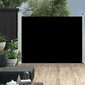 vidaXL lahtitõmmatav terrassi külgsein, 140 x 500 cm, must hind ja info | Aiad ja tarvikud | kaup24.ee