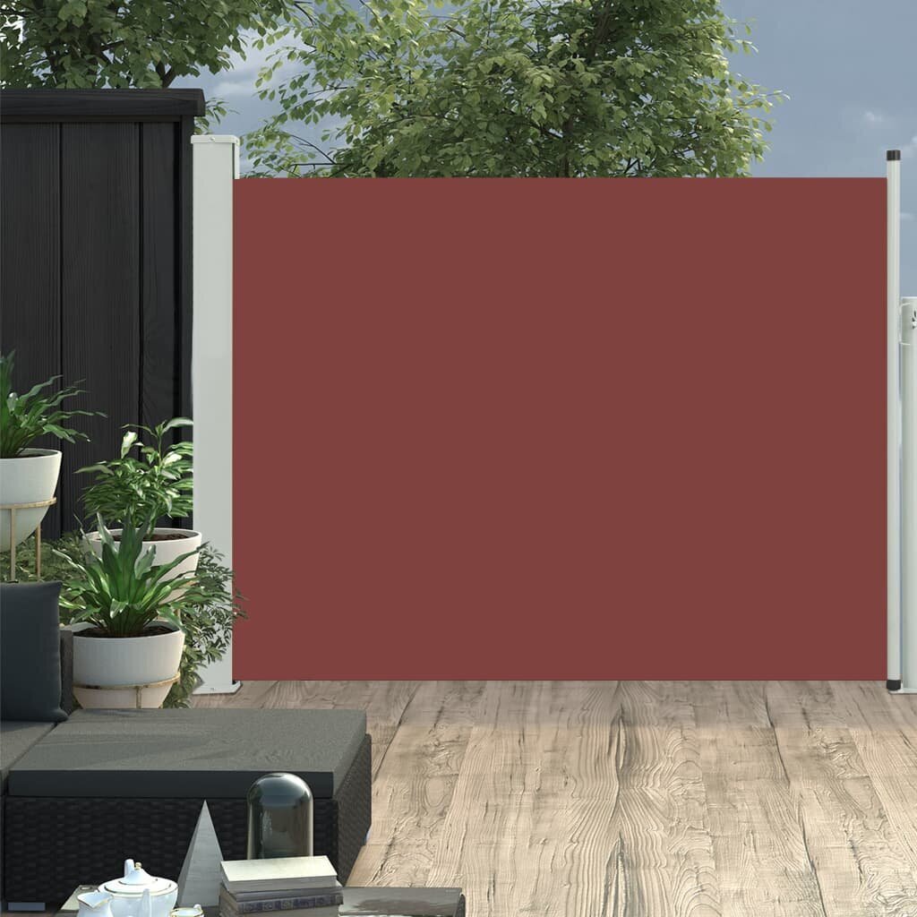 vidaXL lahtitõmmatav terrassi külgsein, 140 x 500 cm, pruun hind ja info | Aiad ja tarvikud | kaup24.ee