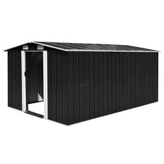 vidaXL aiakuur 257 x 392 x 181 cm metallist, antratsiithall цена и информация | Садовые сараи, дровницы | kaup24.ee