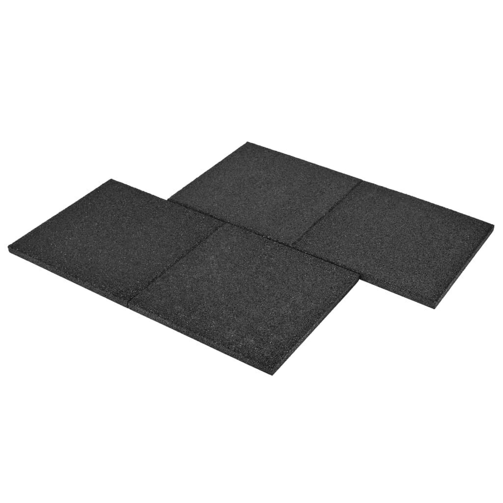vidaXL põrandakaitsematid, 12 tk, kumm, 50 x 50 x 3 cm, must hind ja info | Terrassipõrandad | kaup24.ee