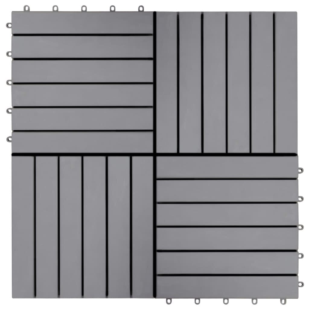 vidaXL terrassiplaadid 10 tk, kulunud hall, 30 x 30 cm, akaatsiapuit цена и информация | Terrassipõrandad | kaup24.ee