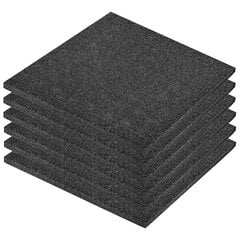 vidaXL põrandakaitsematid, 6 tk, kumm, 50 x 50 x 3 cm, must hind ja info | Terrassipõrandad | kaup24.ee