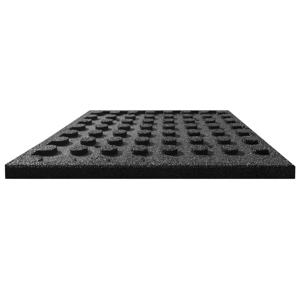 vidaXL põrandakaitsematid, 6 tk, kumm, 50 x 50 x 3 cm, must hind ja info | Terrassipõrandad | kaup24.ee