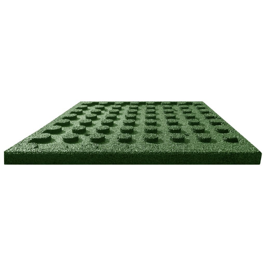 vidaXL põrandakaitsematid, 6 tk, kumm, 50 x 50 x 3 cm, roheline цена и информация | Terrassipõrandad | kaup24.ee