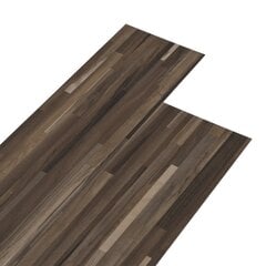vidaXL PVC-st põrandalauad 5,02 m², 2 mm, iseliimuv, triibuline pruun hind ja info | Terrassipõrandad | kaup24.ee