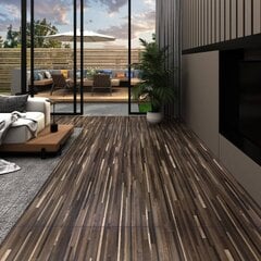 vidaXL PVC-st põrandalauad 5,02 m², 2 mm, iseliimuv, triibuline pruun hind ja info | Terrassipõrandad | kaup24.ee
