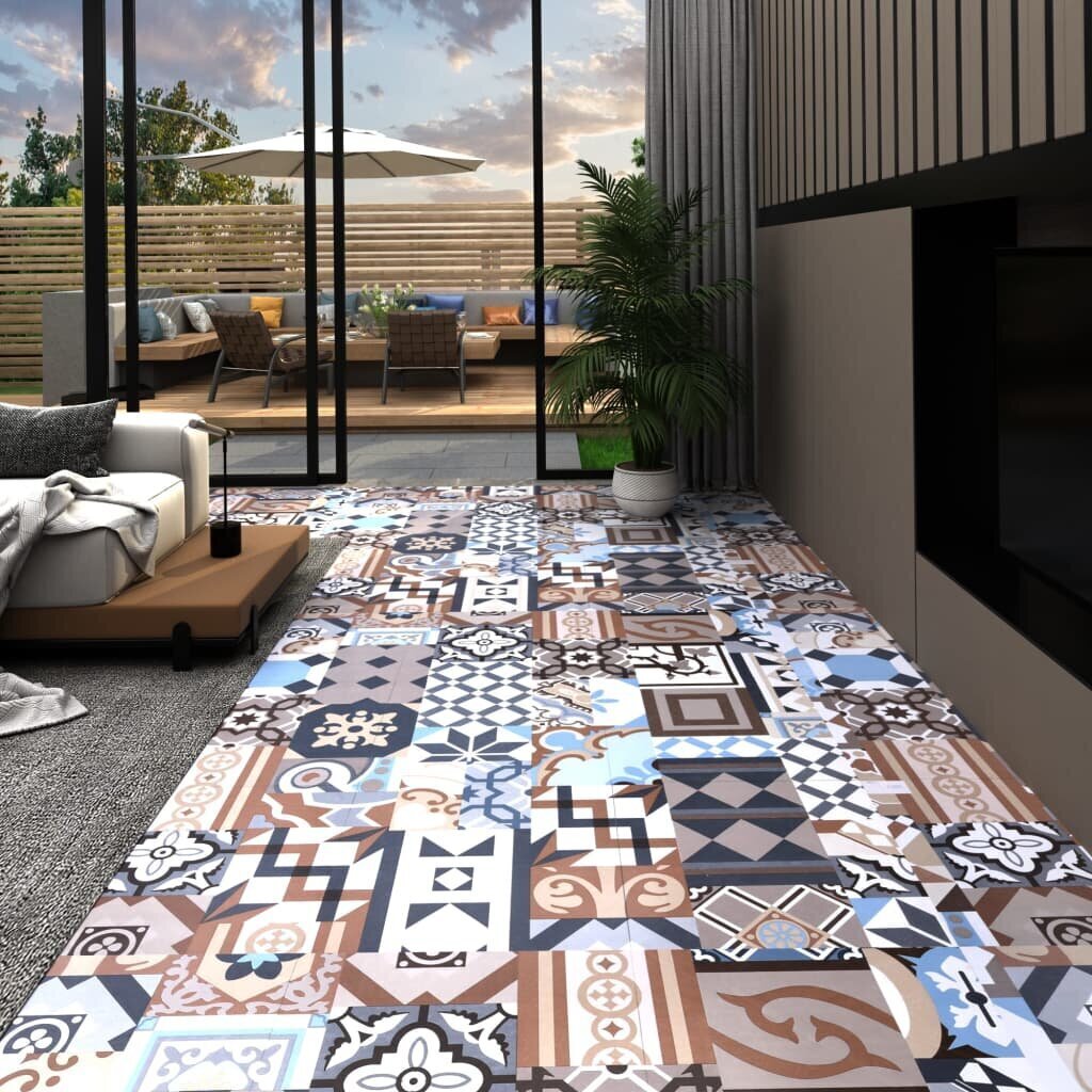 vidaXL PVC-st põrandaplaat, iseliimuv, 5,11 m², muster hind ja info | Terrassipõrandad | kaup24.ee