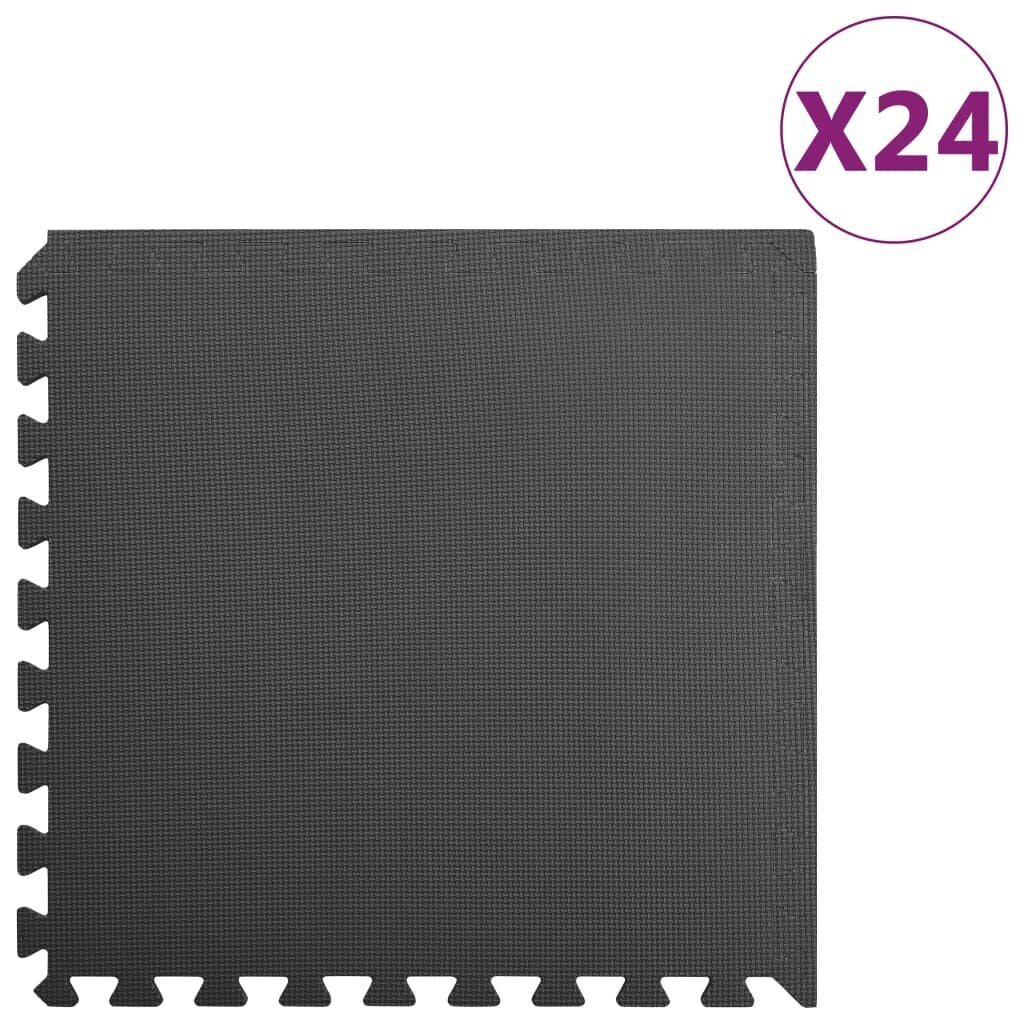 vidaXL põrandamatid 24 tk 8,64 ㎡ EVA-vaht, must цена и информация | Terrassipõrandad | kaup24.ee