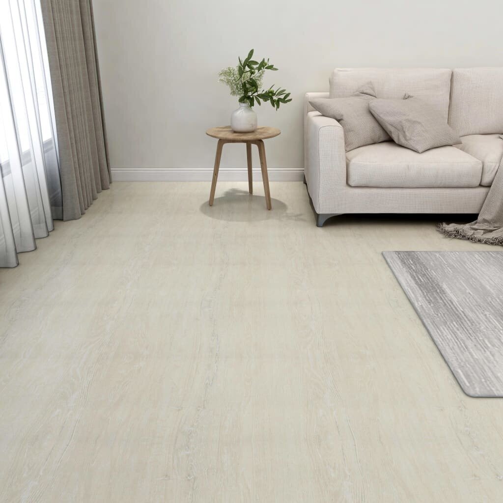 vidaXL iseliimuvad põrandaplaadid 55 tk, PVC, 5,11 m², kreemjas hind ja info | Terrassipõrandad | kaup24.ee