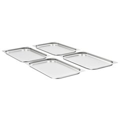 vidaXL toiduplaadid 4 tk, GN 1/1 20 mm, roostevaba teras hind ja info | Lauanõud ja kööginõud | kaup24.ee